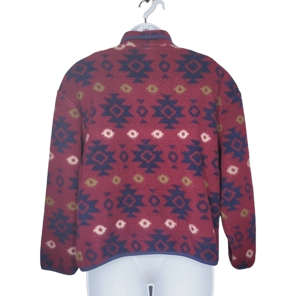 Vintage DWSF Fleece Aztec Button Up Jacket - Picture 2 of 6